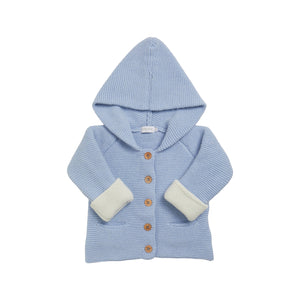 Robin Knitted Jacket in Dusty Blue