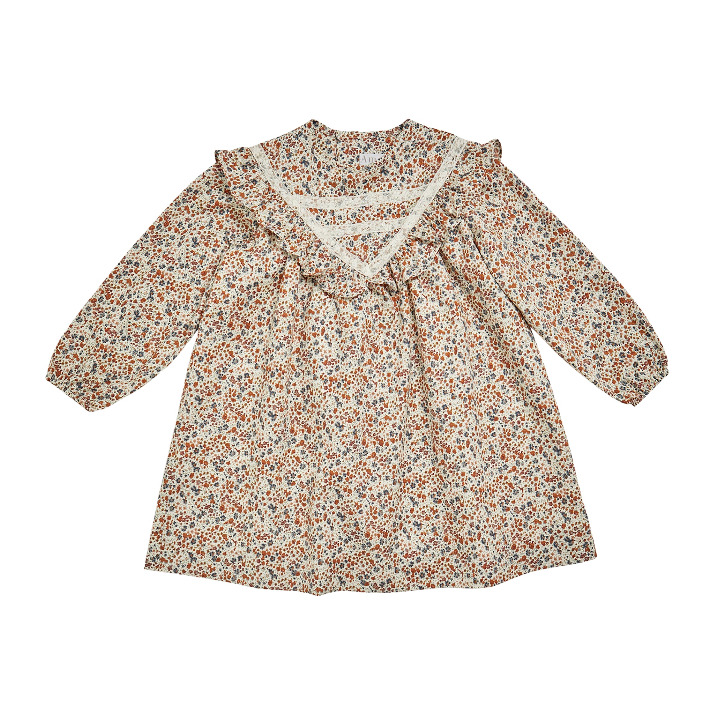 Avie Dress in Brown/Blue Liberty