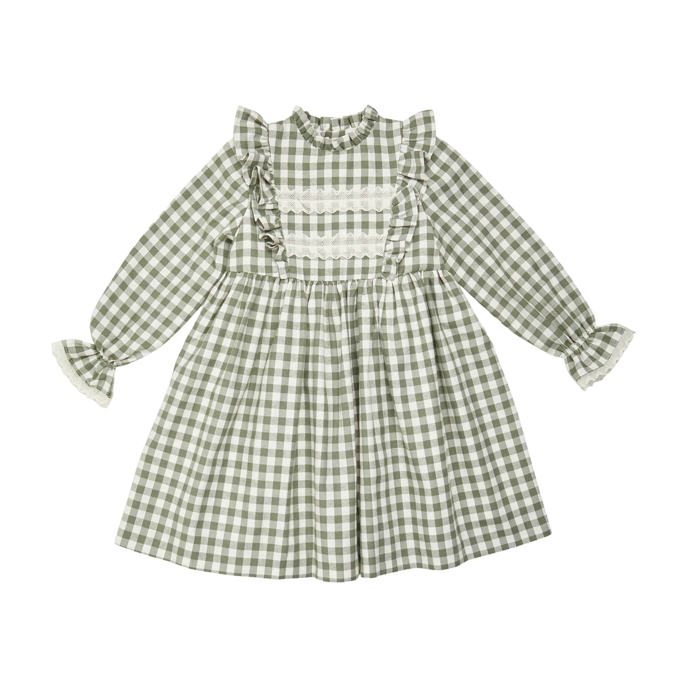 Soledad Dress in Khaki Vichy