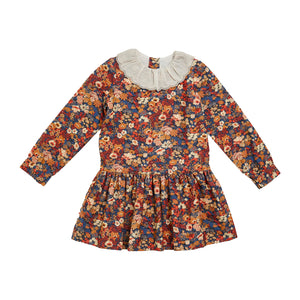 Chloe Dress in Thorpe Orange Liberty