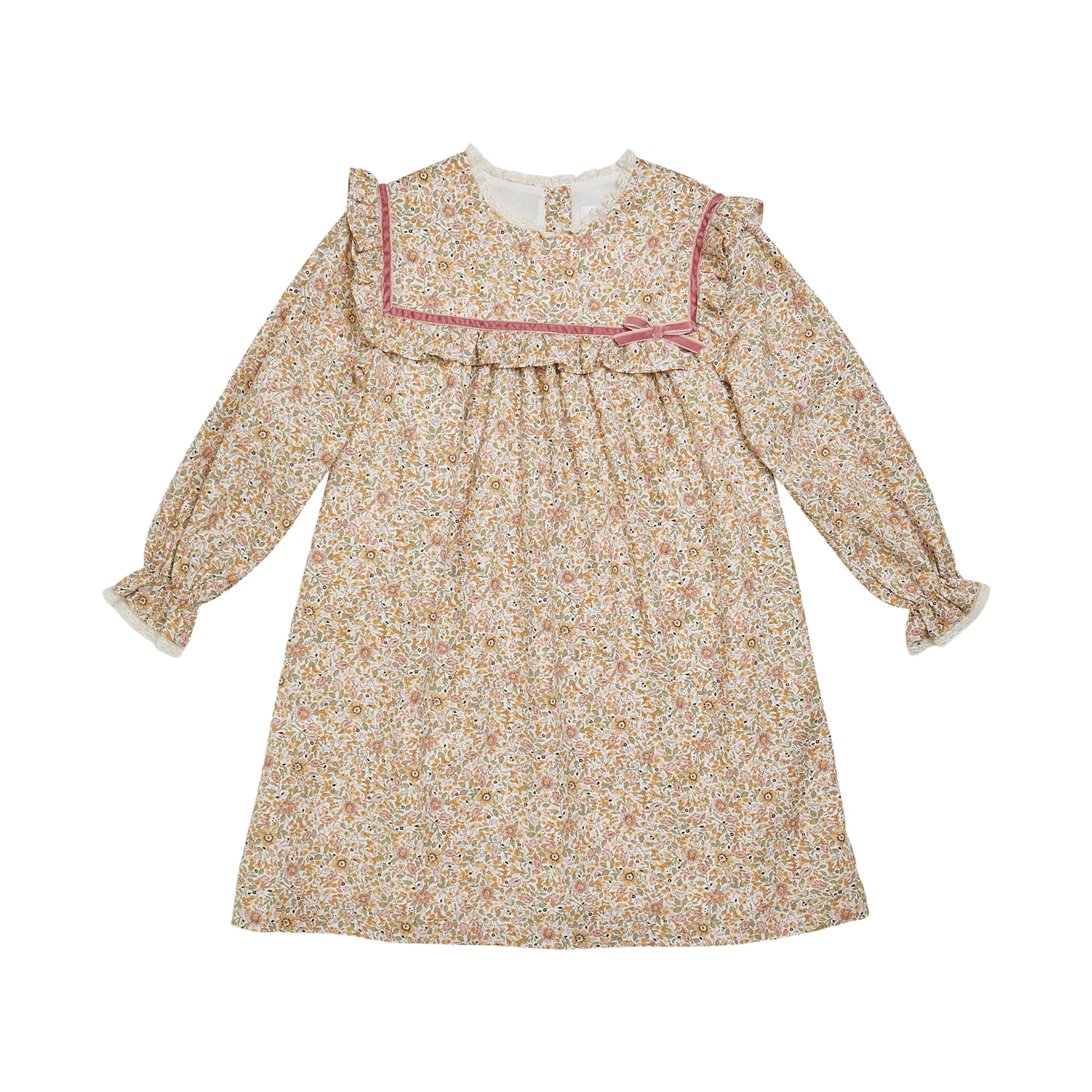 Capucine Dress in Pink/Khaki Floral