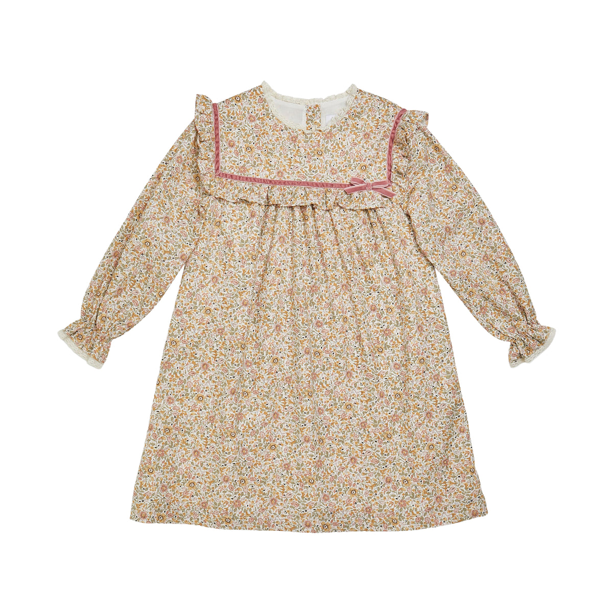 Capucine Dress in Pink/Khaki Floral