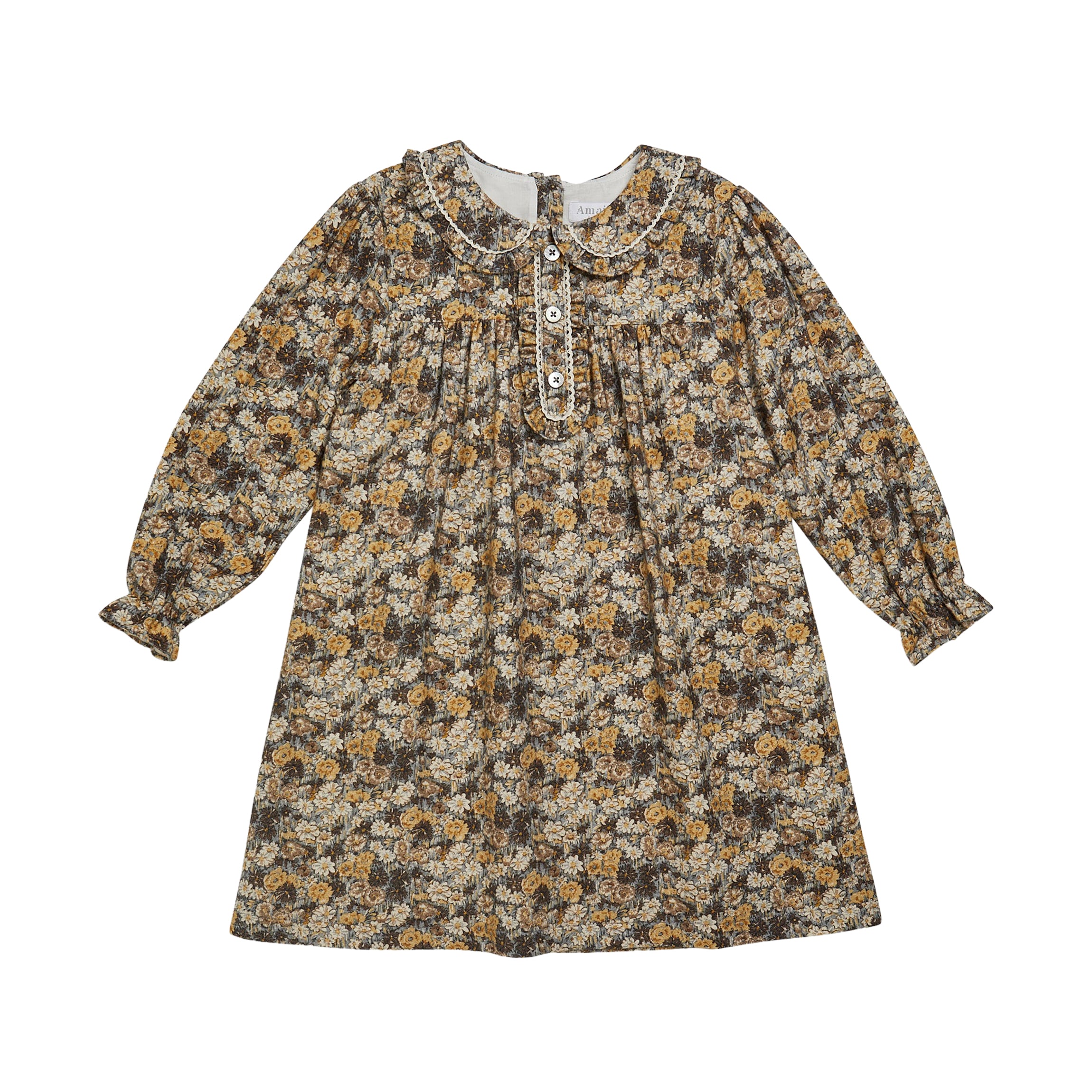 Antoinette Dress in Floral Emerised Twill