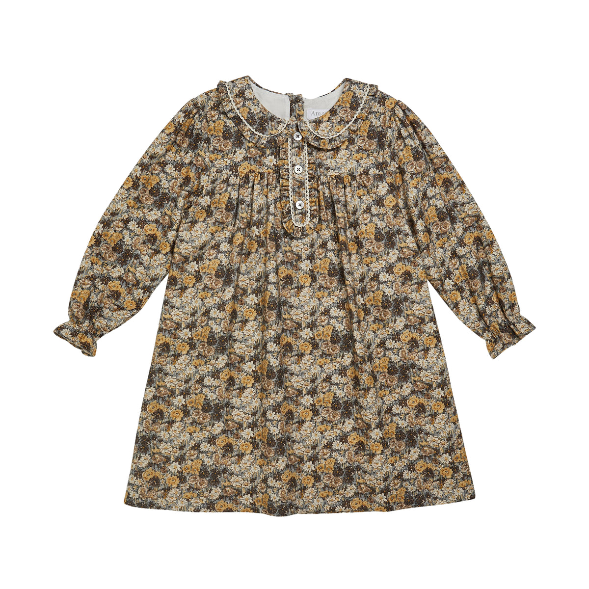 Antoinette Dress in Floral Emerised Twill