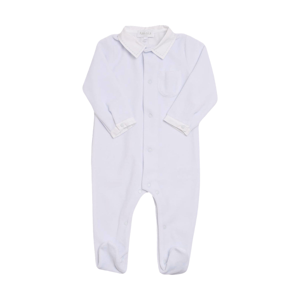 Velours Babygrow in Light Blue