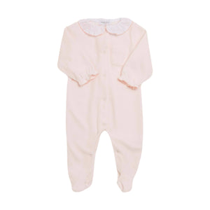 Velours Babygrow in Light Pink