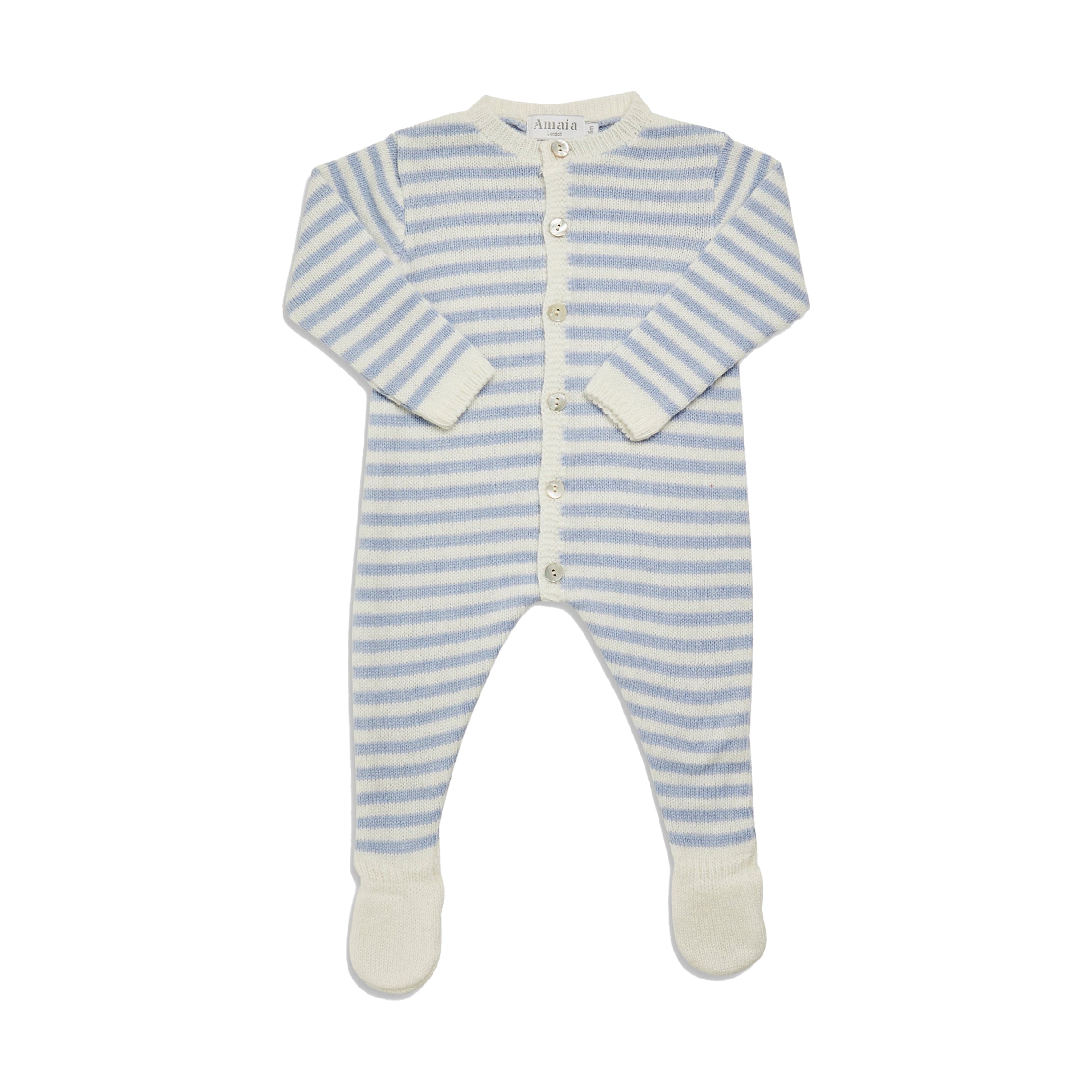 Dalton Romper in Dusty Blue Stripe