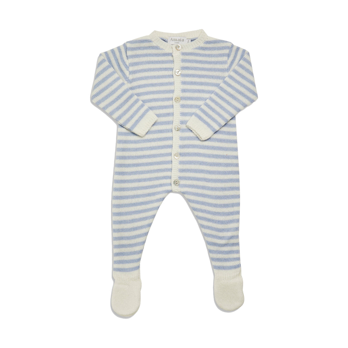 Dalton Romper in Dusty Blue Stripe
