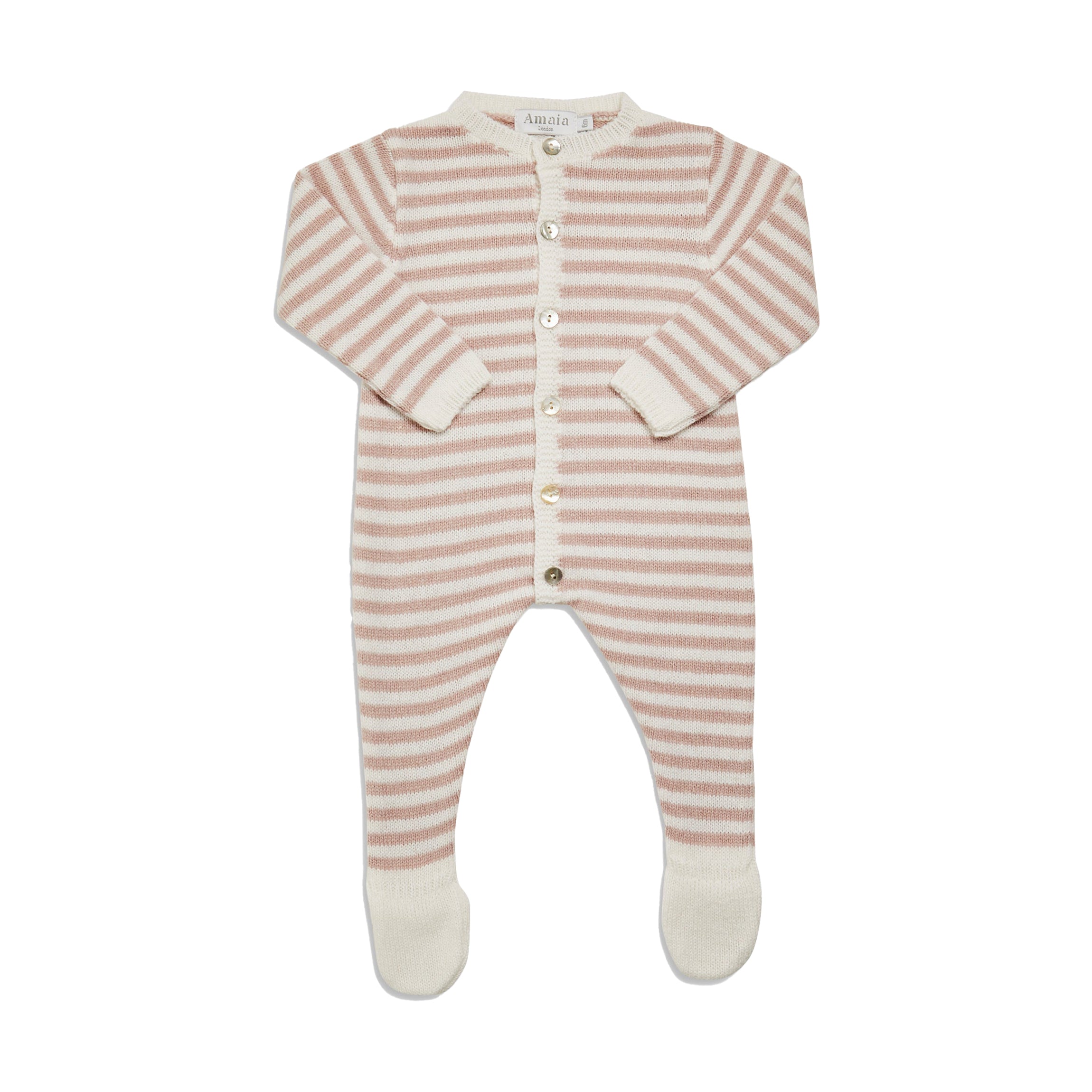 Dalton Romper in Dusty Pink Stripe