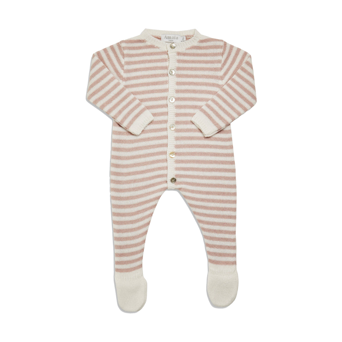 Dalton Romper in Dusty Pink Stripe