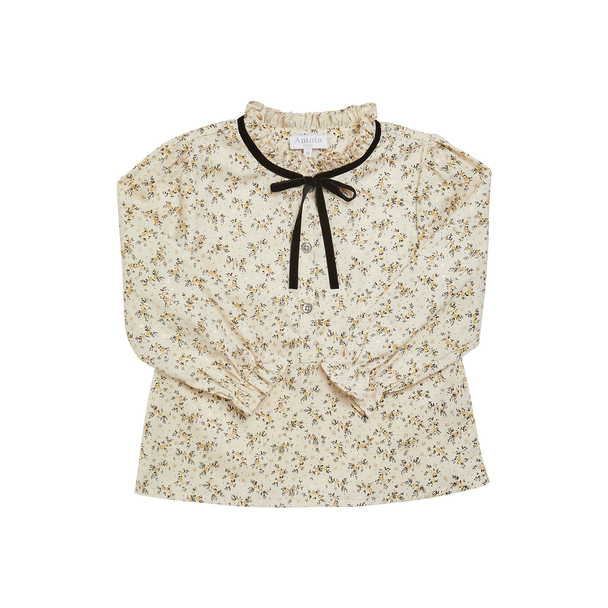 Diana Blouse in Black/Gold Floral