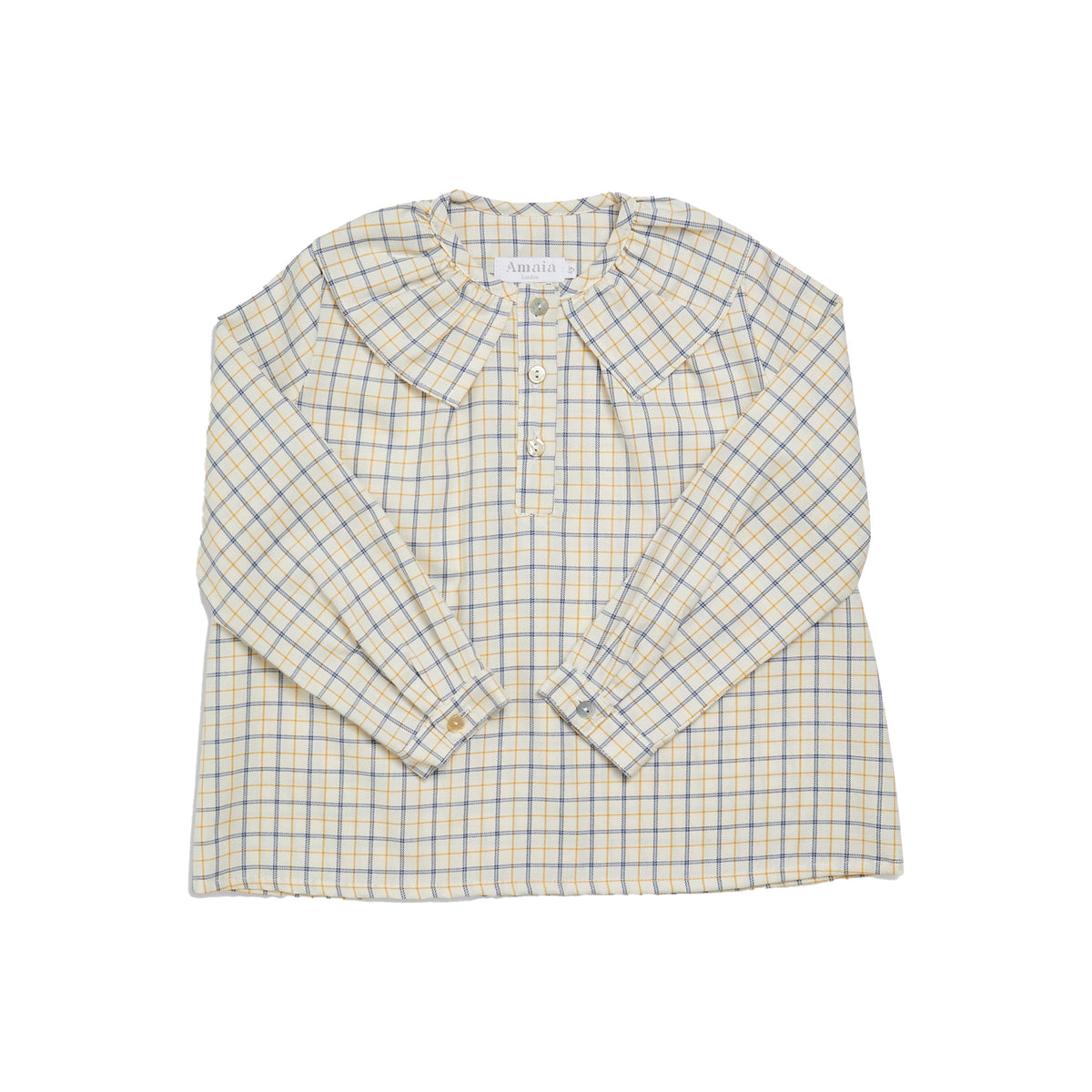 Champs-Elysees Blouse in Blue/Yellow Check