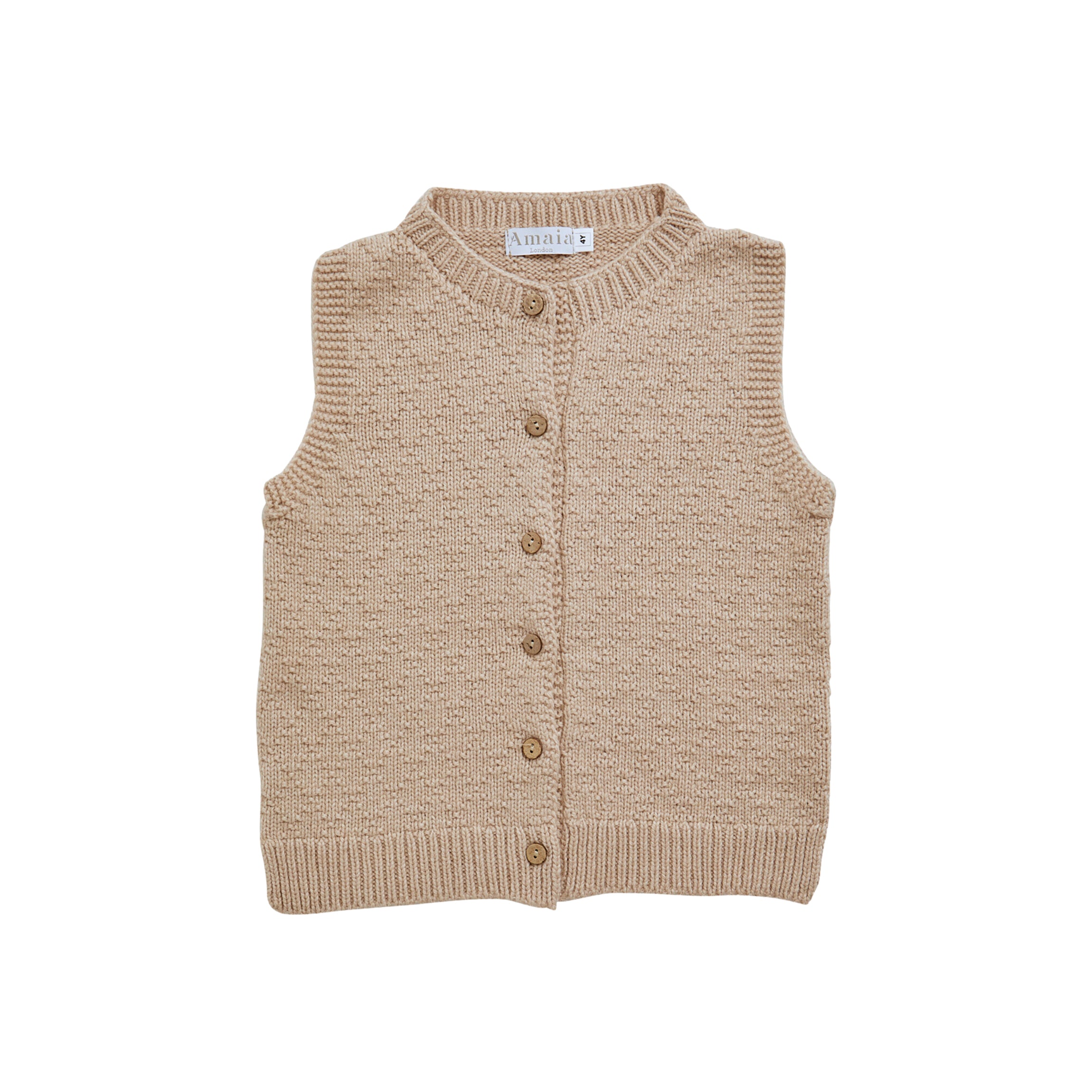 Dina Knitted Vest in Beige