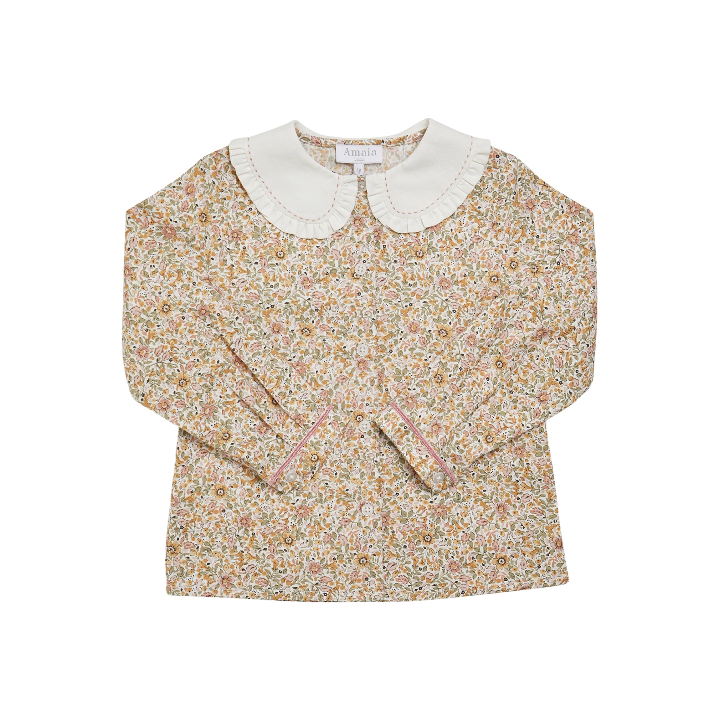 Gaya Blouse in Pink/Khaki Floral