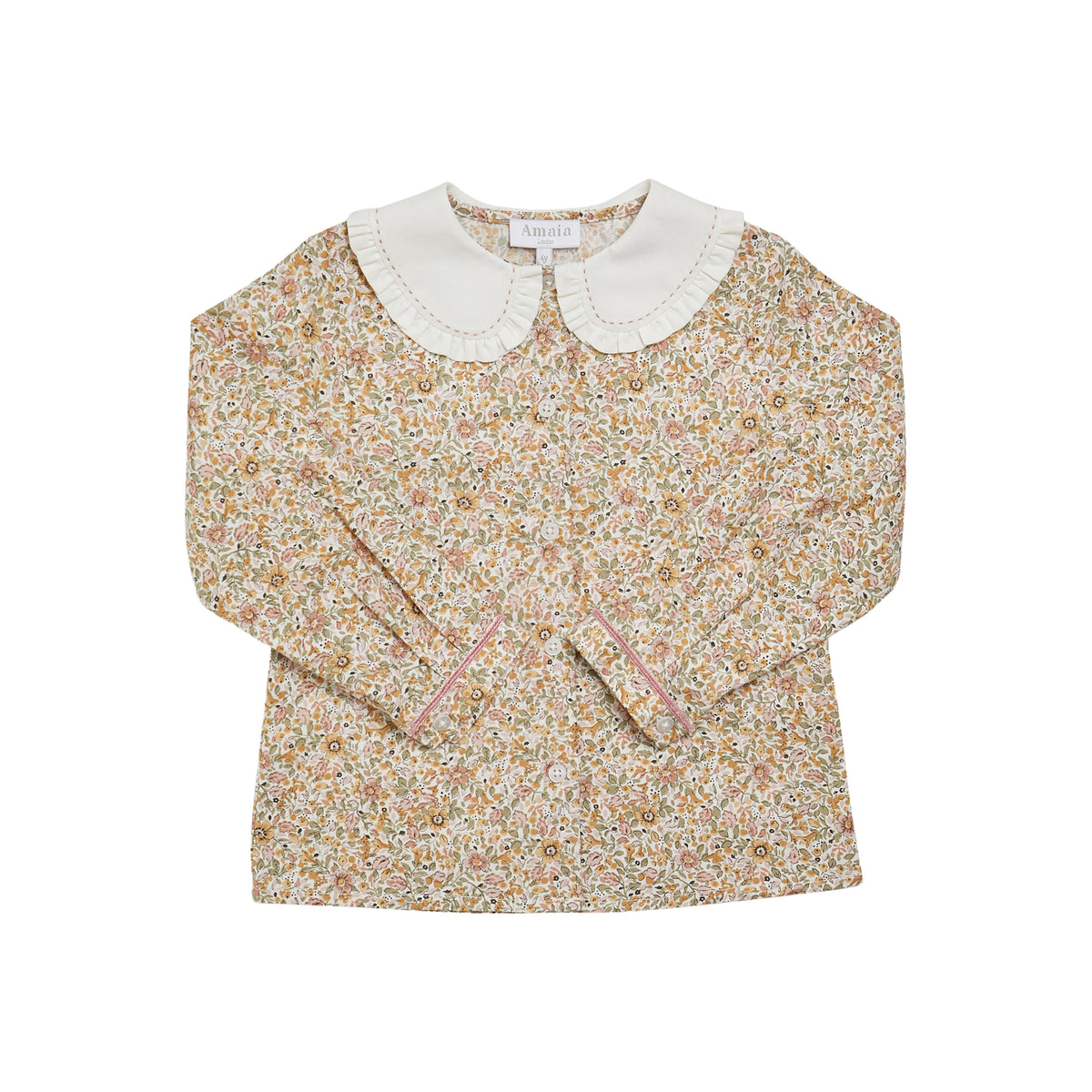 Gaya Blouse in Pink/Khaki Floral