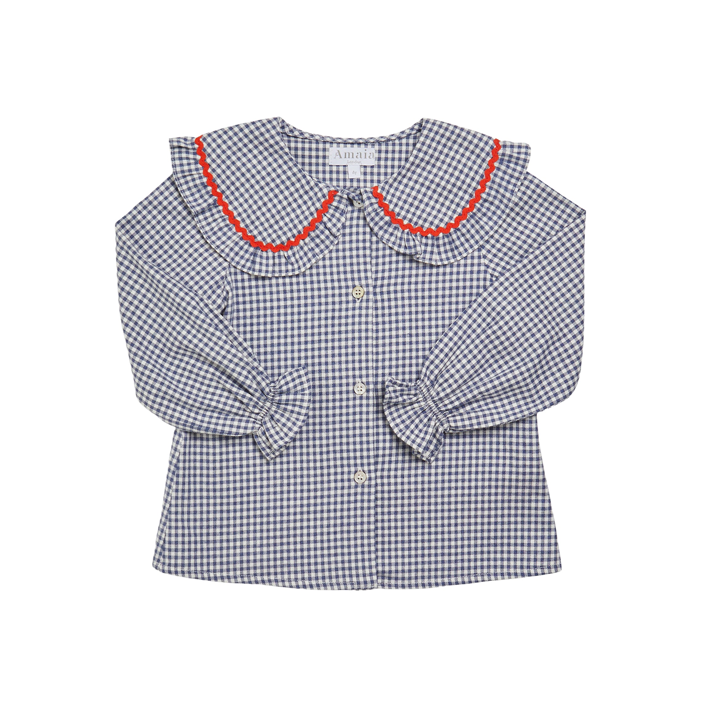 Gaya Blouse In Blue Vichy Check