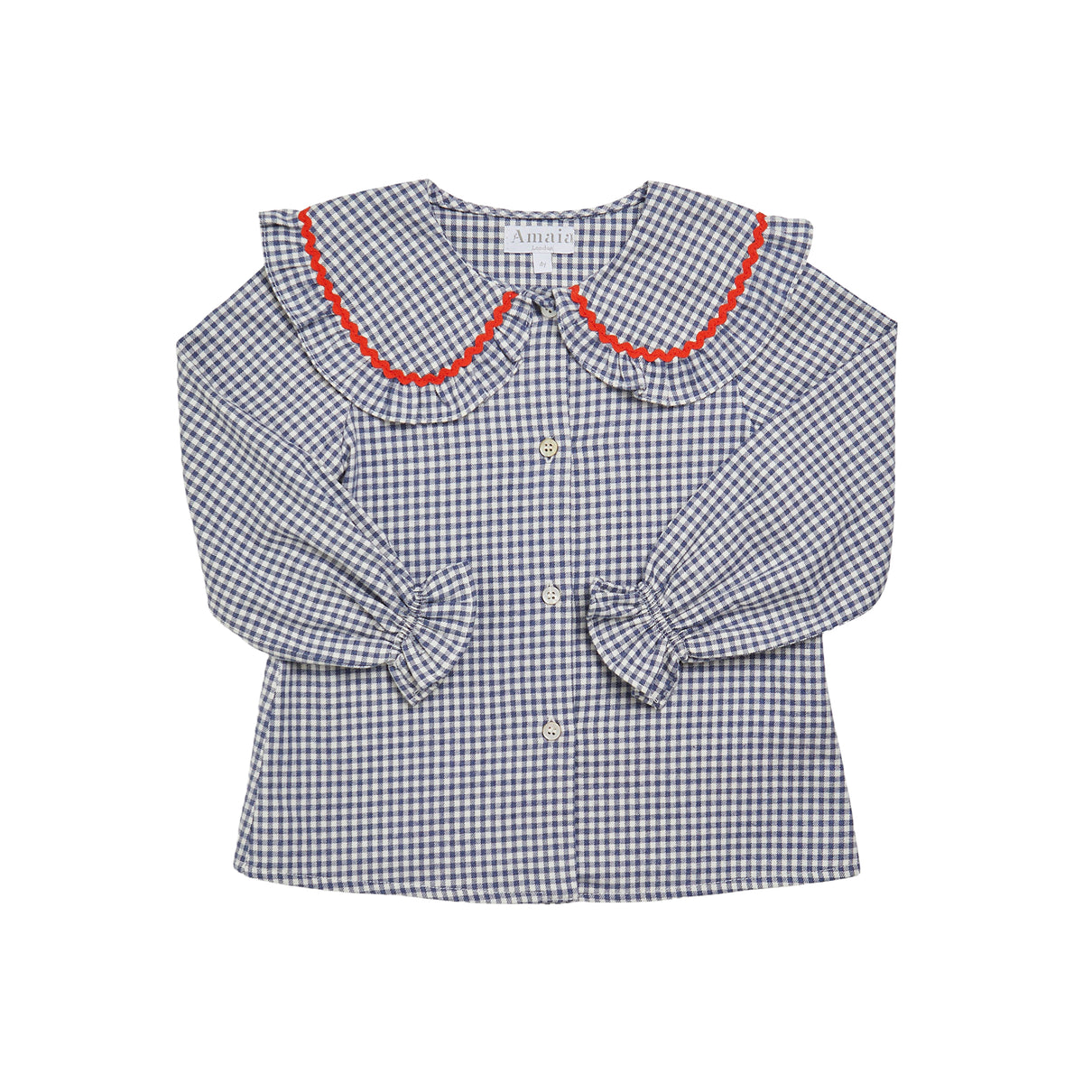 Gaya Blouse In Blue Vichy Check