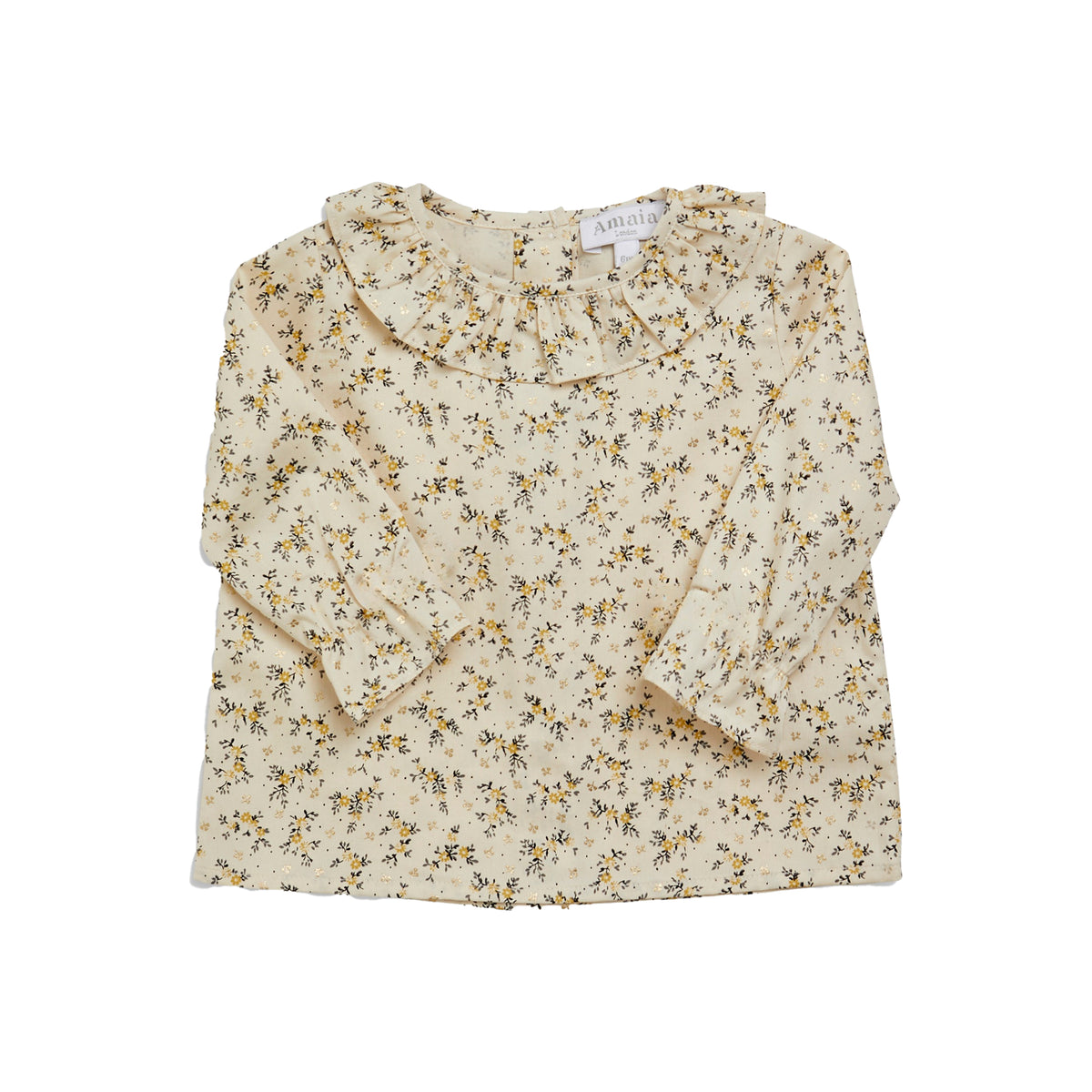 Amelia Blouse Black Gold Floral