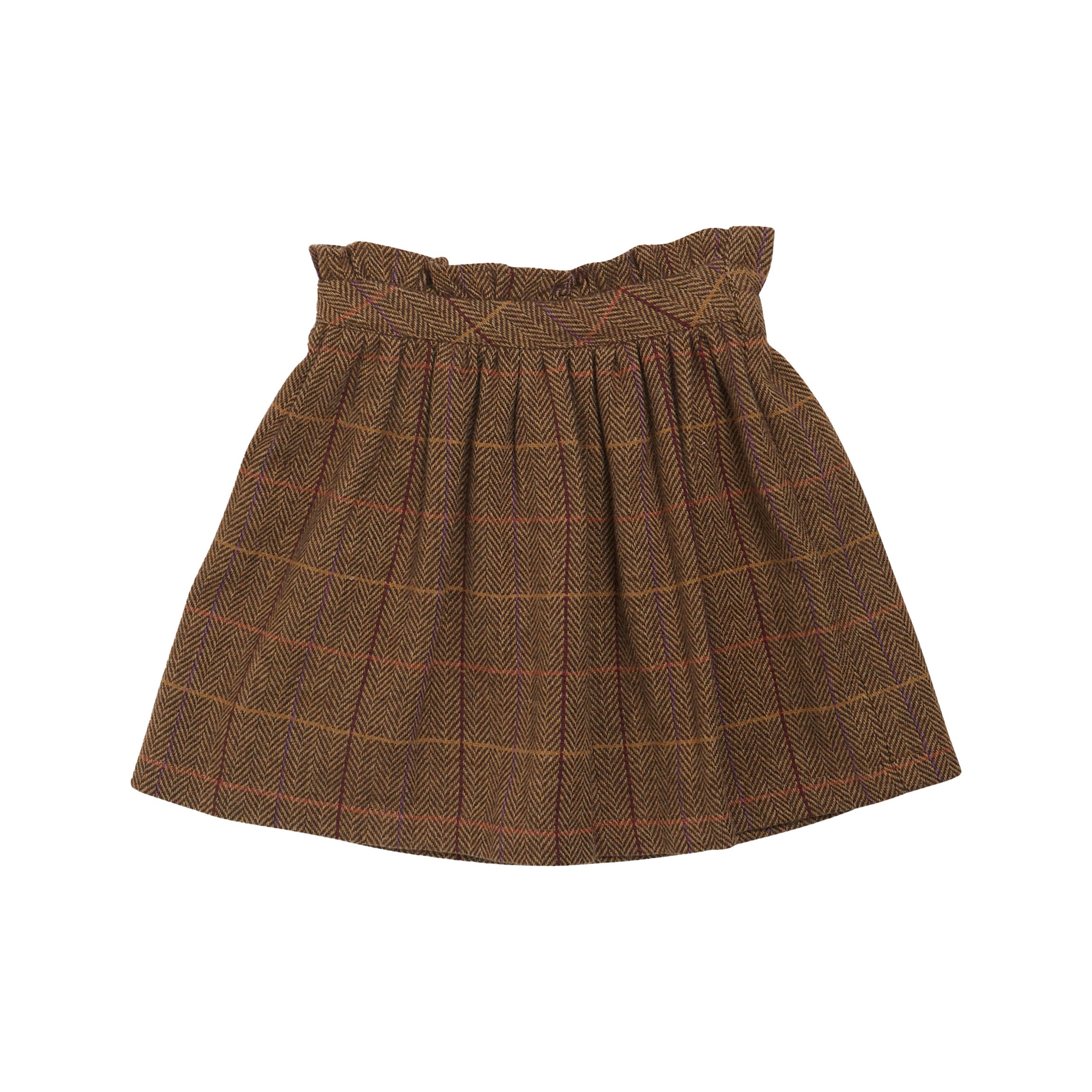 Viana Skirt in Brown Tweed