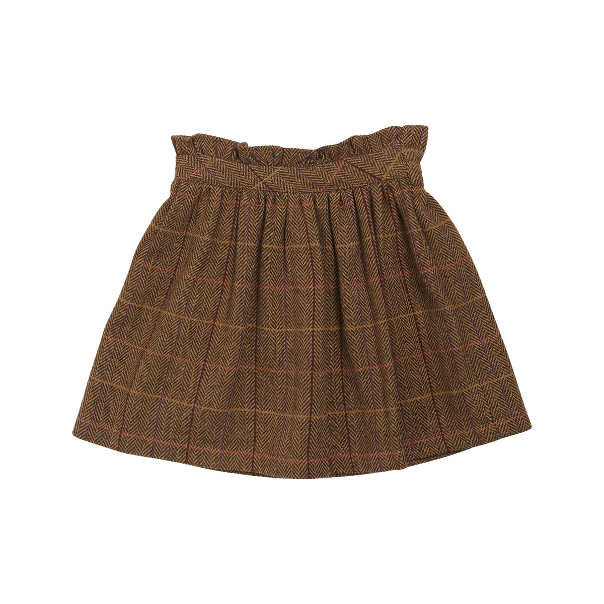 Viana Skirt in Brown Tweed