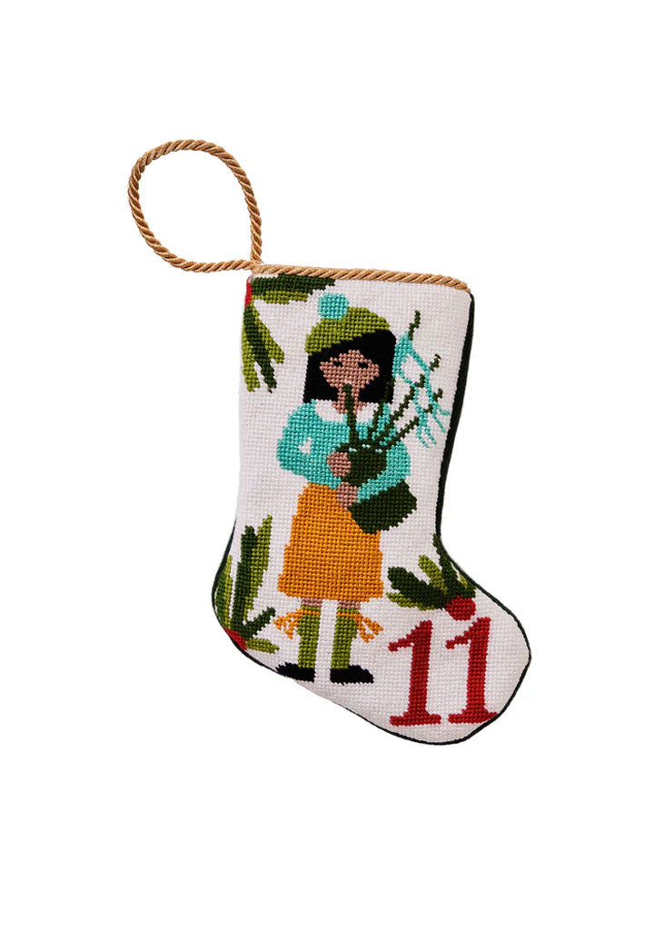 12 Days of Christmas Bauble Stocking, 11 Pipers Piping