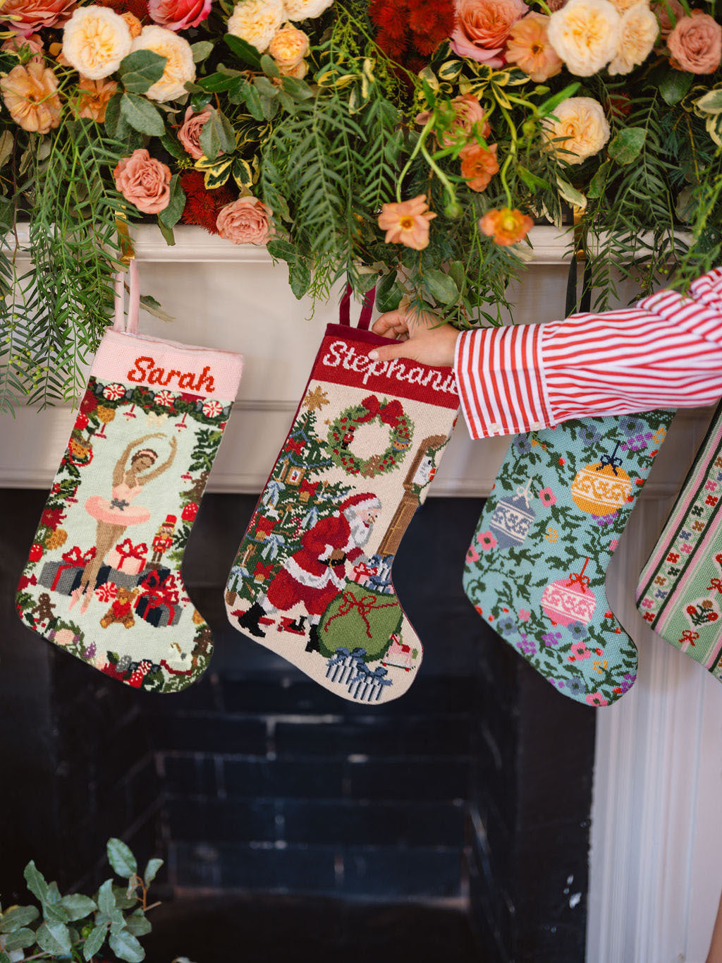 Stephanie Fishwick for Over The Moon Needlepoint Santa Stocking