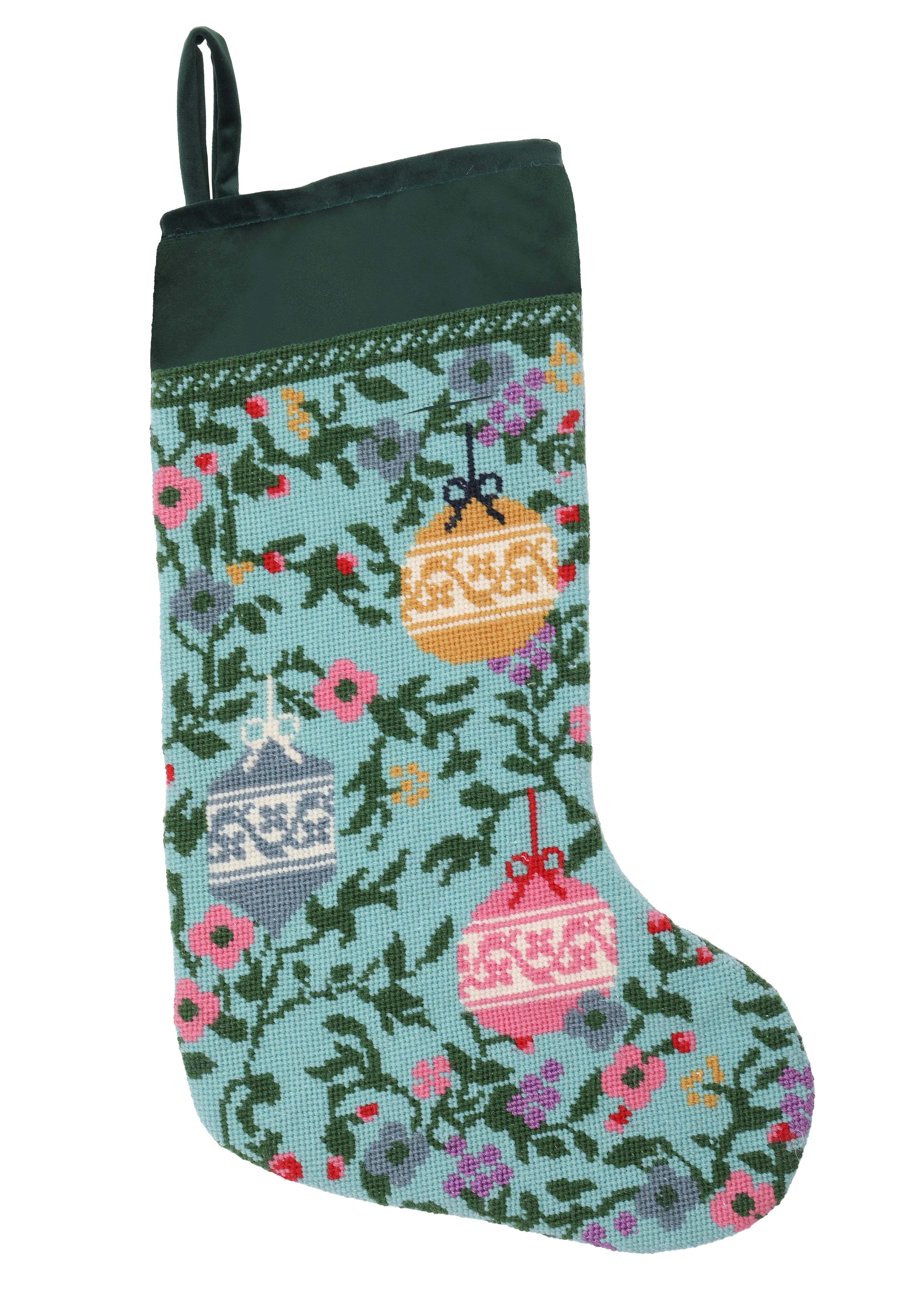 Velvet Cuff Ornament Stocking