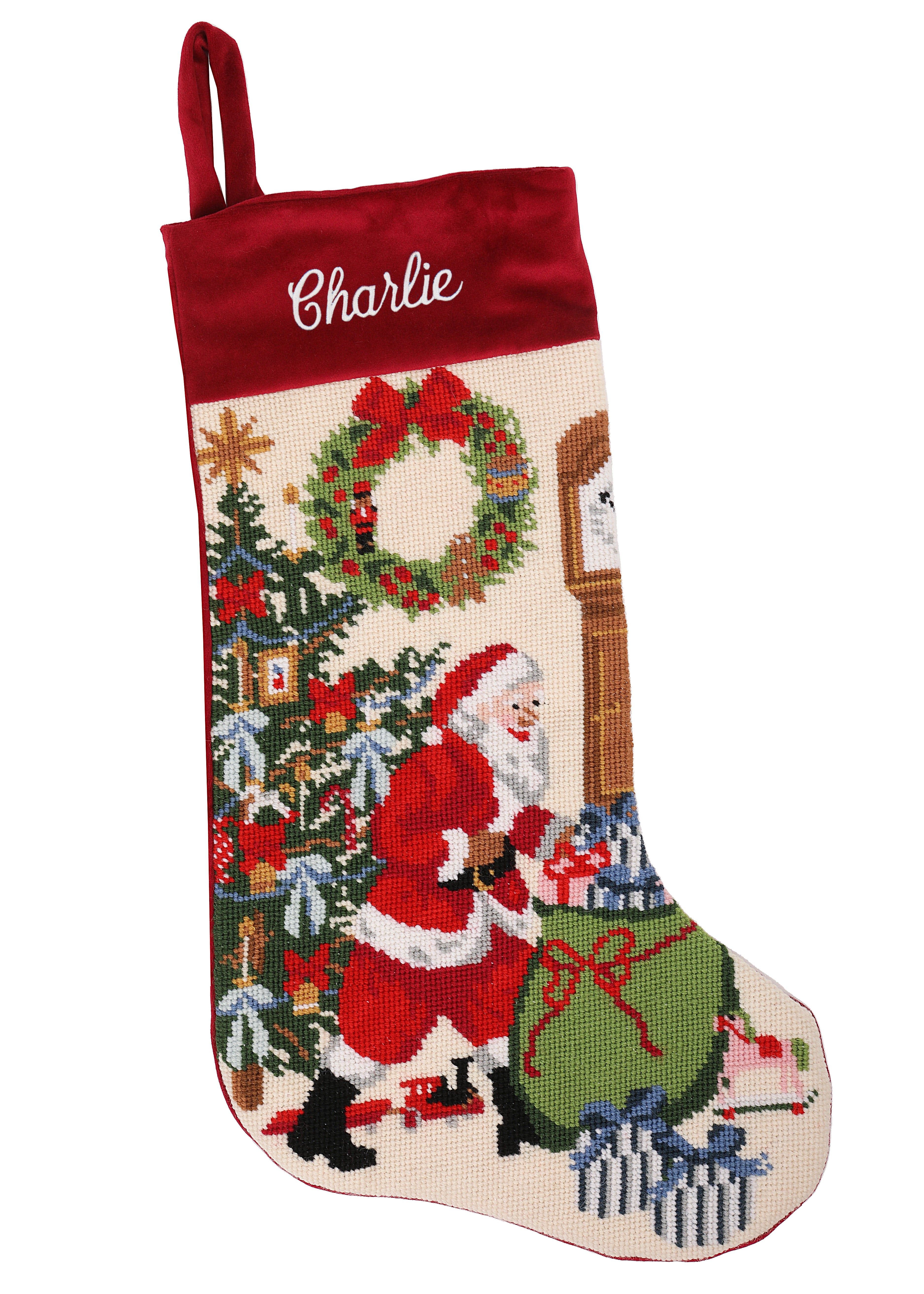 Stephanie Fishwick for Over The Moon Velvet Cuff Santa Stocking