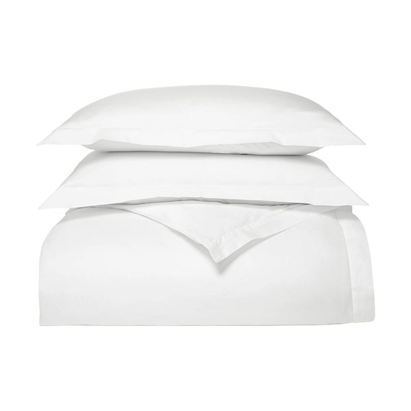 Signature Hemmed Duvet Set in White