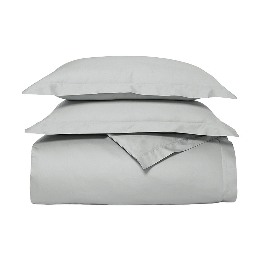 Percale Hemmed Duvet Set in Shore