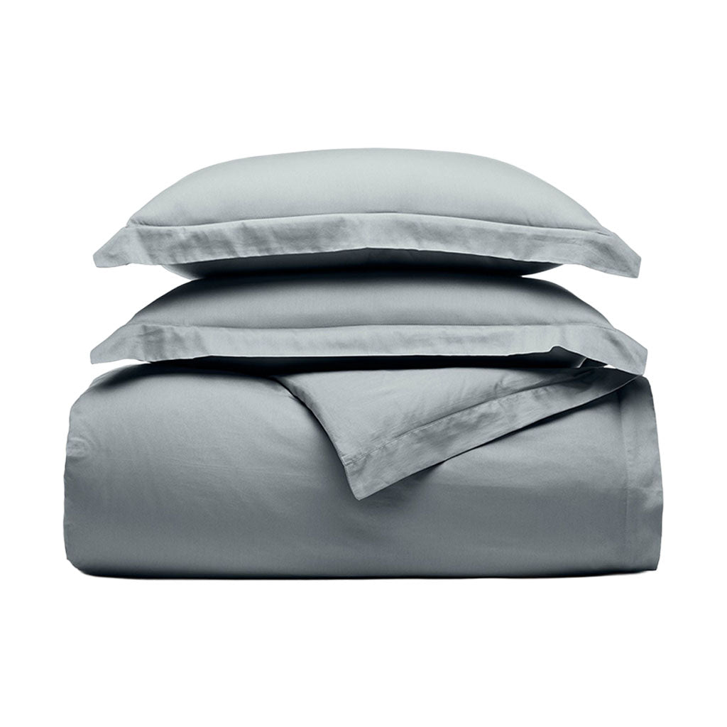 Signature Hemmed Duvet Set in Bluestone