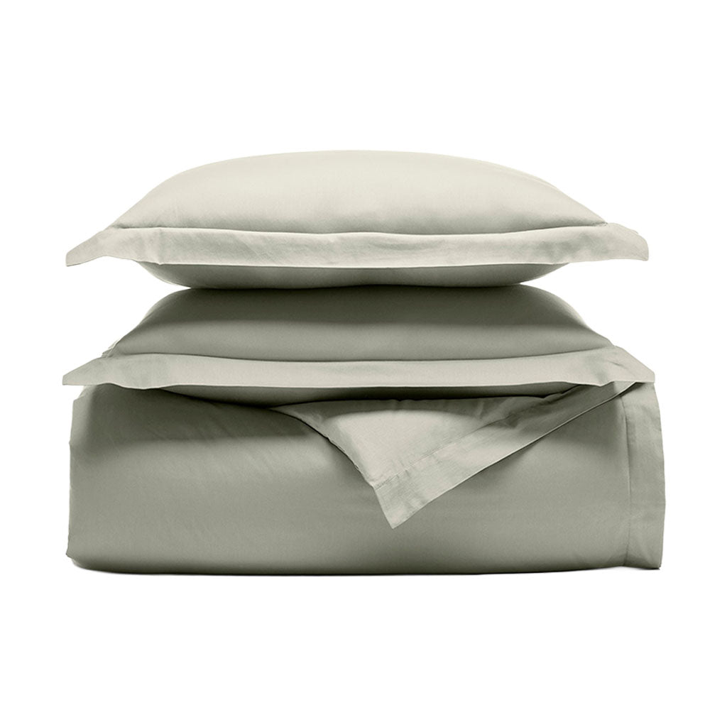 Signature Hemmed Duvet Set in Sageleaf