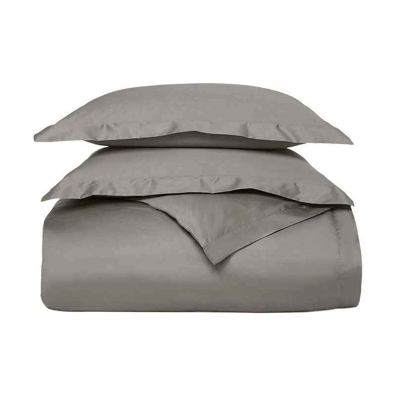Signature Hemmed Duvet Set in Stone