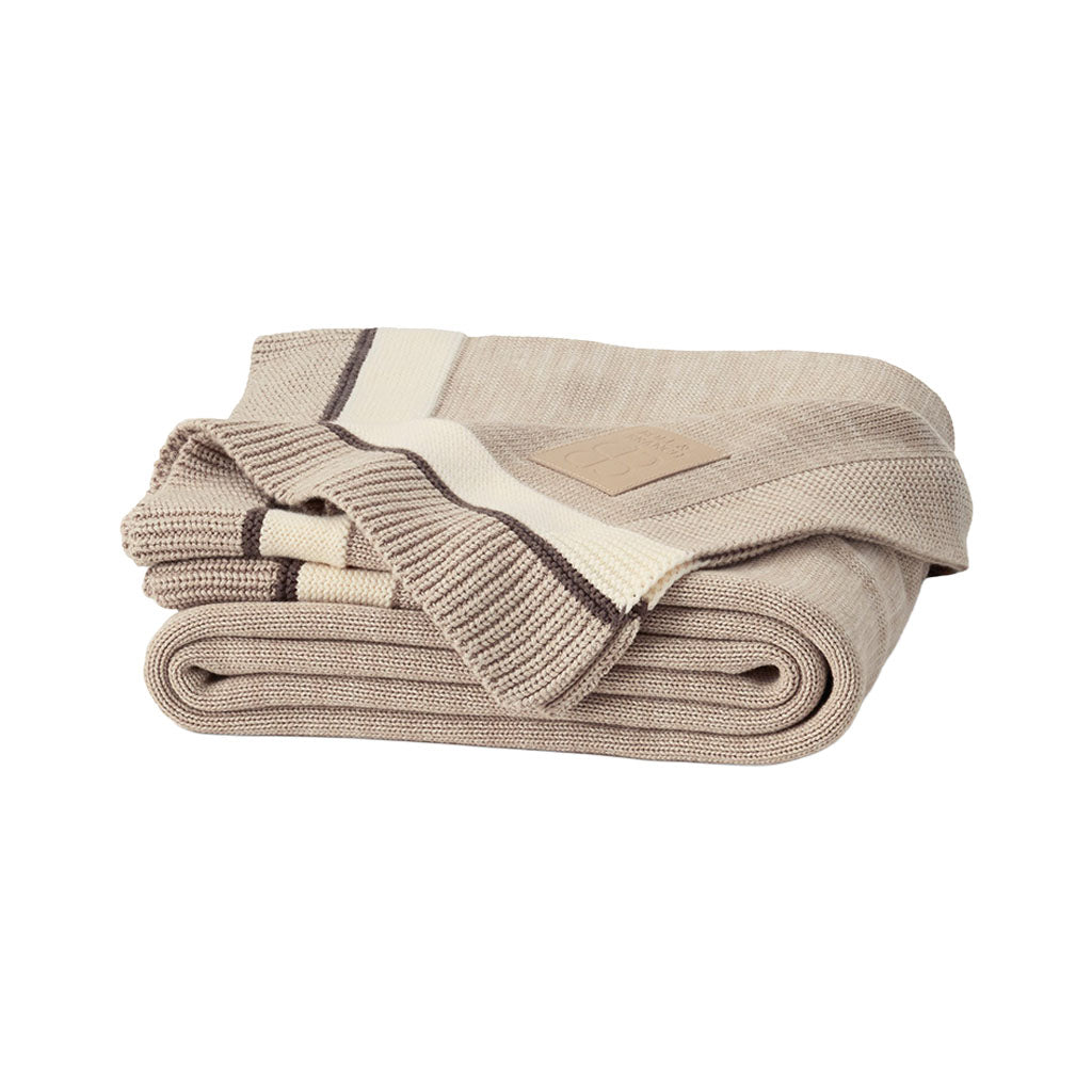 Court Knit Throw Blanket in Heathered Oatmeal