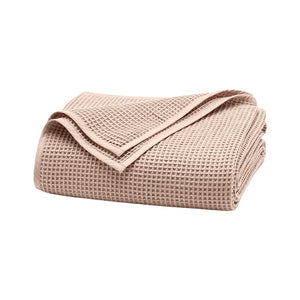 Waffle Bed Blanket in Dusty Rose