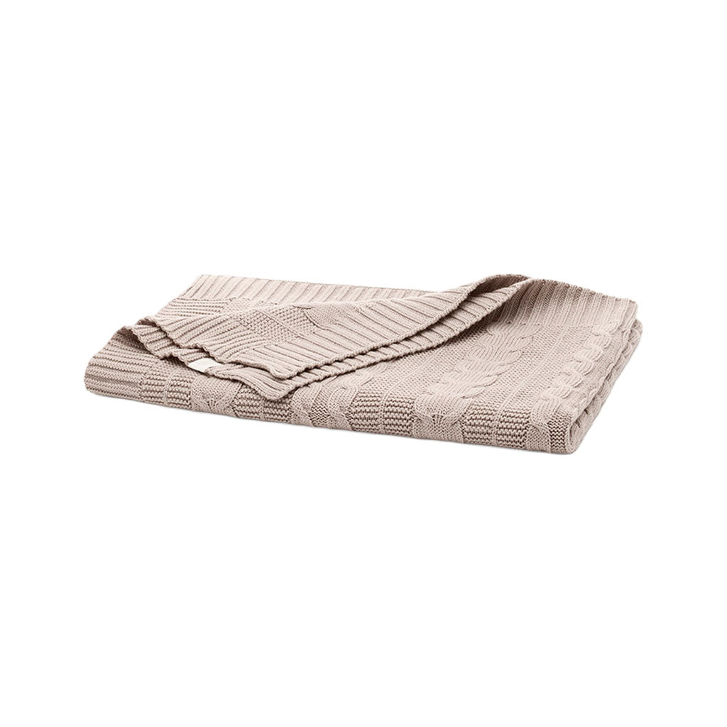 Cable Knit Baby Blanket in Dusty Rose