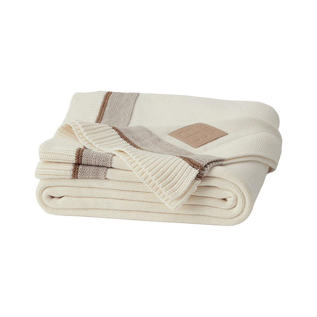 Court Knit Throw Blanket in Cream