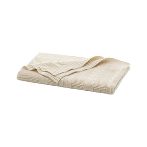 Cable Knit Baby Blanket in Natural