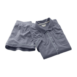 Women's Soft Knit Short Sleeve & Shorts Pajama Set in Mineral