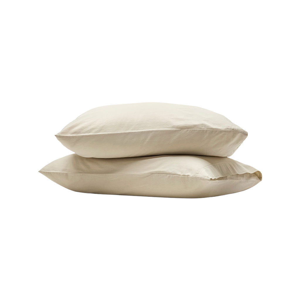 Signature Vintage Washed Pillowcase Set in Vintage Sand