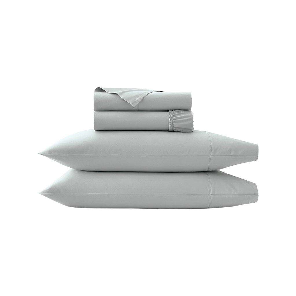 Percale Hemmed Sheet Set in Shore