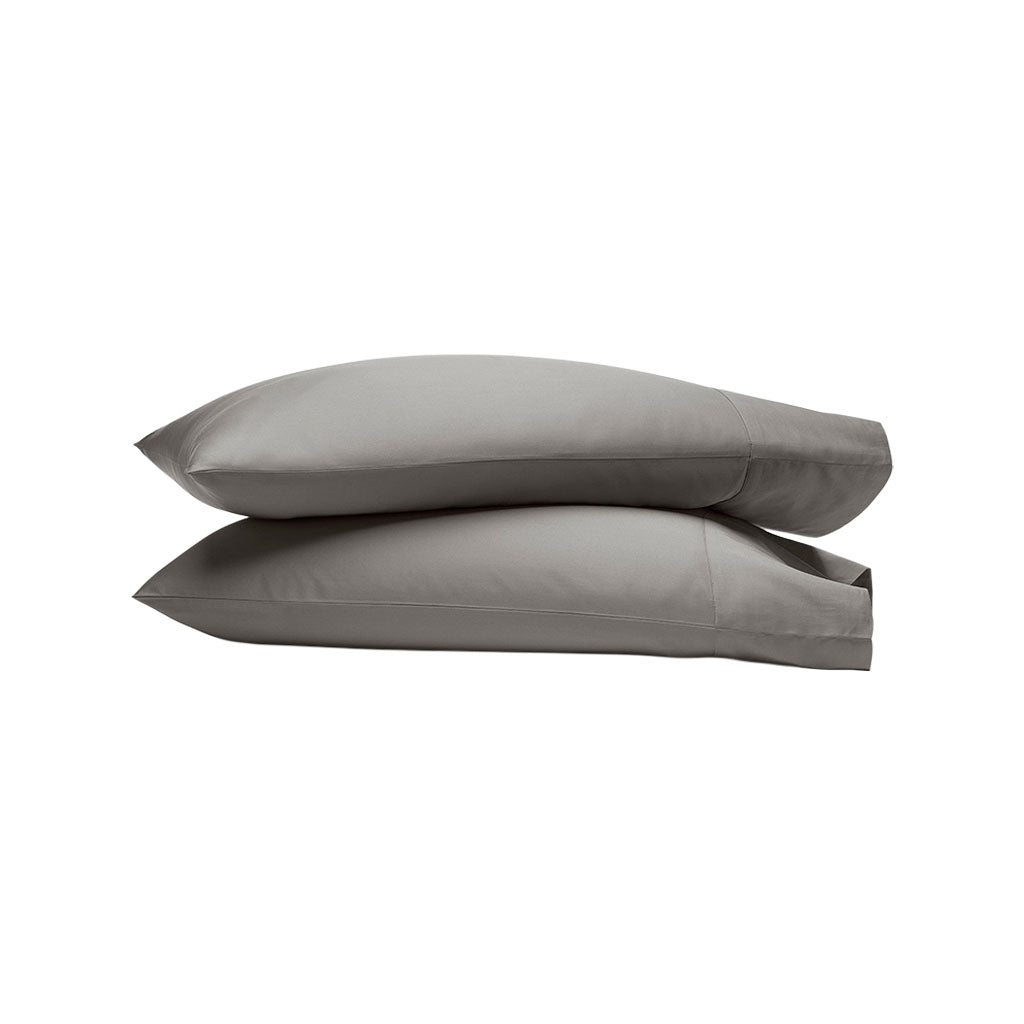 Percale Hemmed Pillowcase Set in Stone
