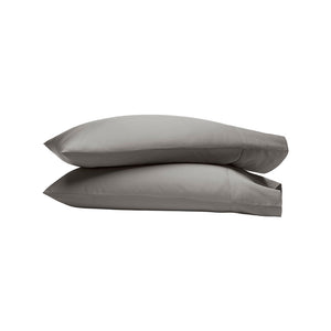 Percale Hemmed Pillowcase Set in Stone