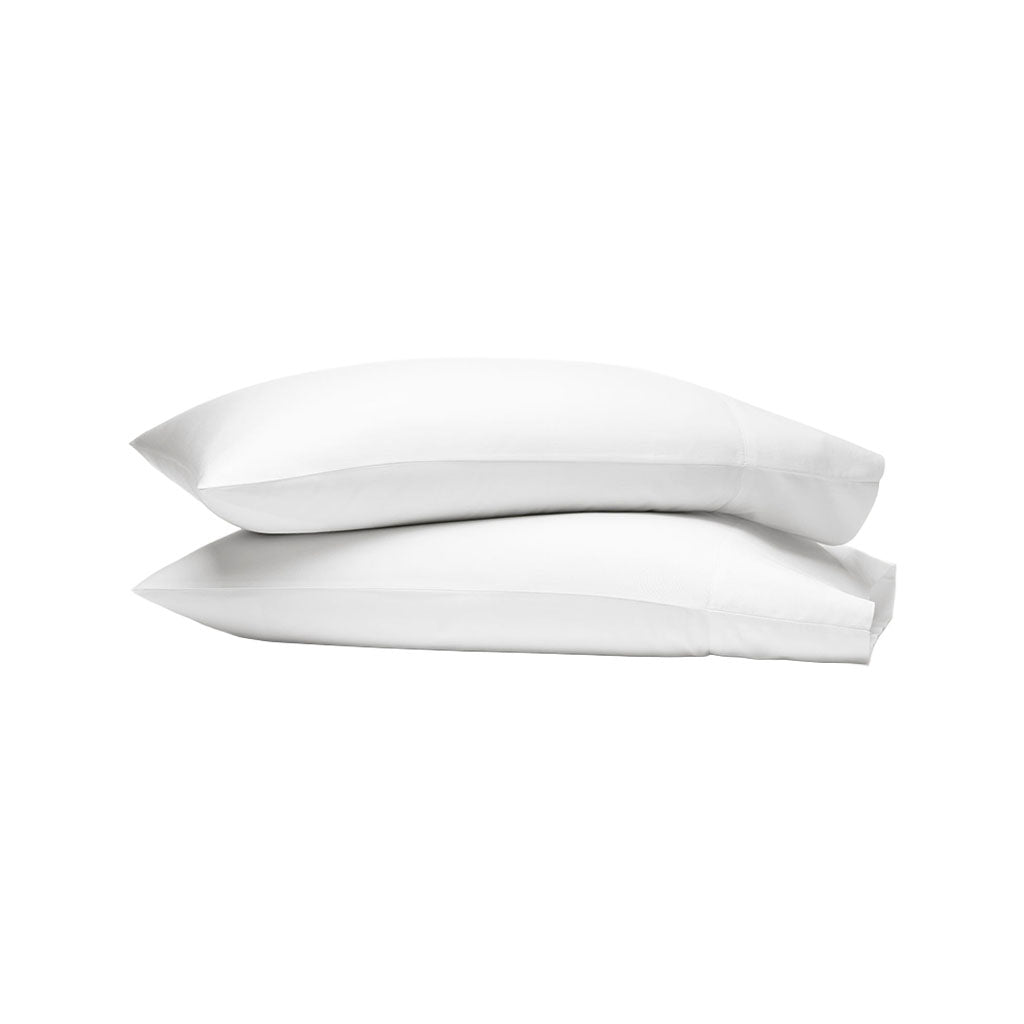 Percale Hemmed Pillowcase Set in White