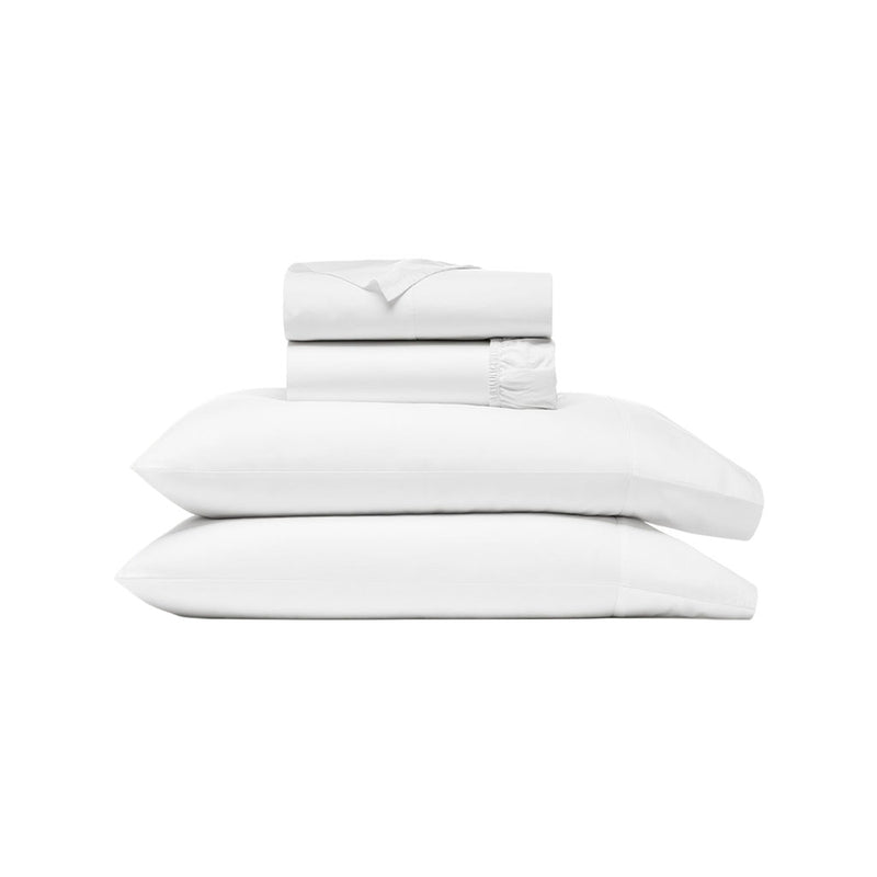 Percale Hemmed Sheet Set in White