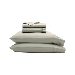 Percale Hemmed Sheet Set in Sageleaf