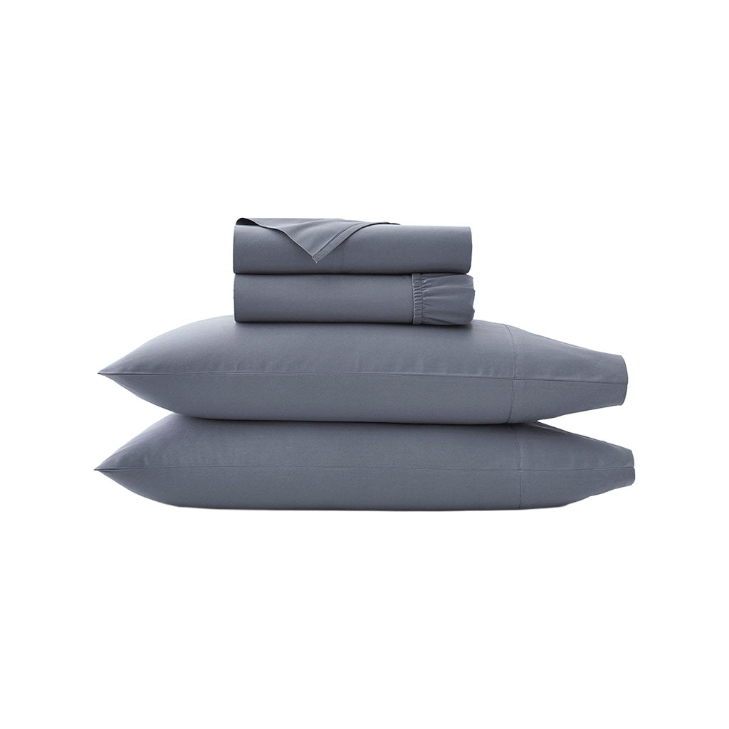Percale Hemmed Sheet Set in Mineral