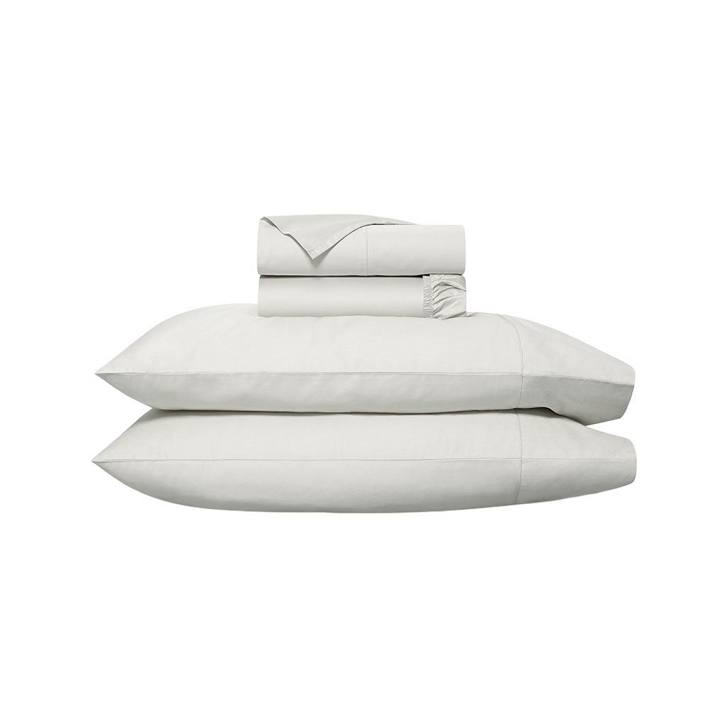 Percale Hemmed Sheet Set in Mist