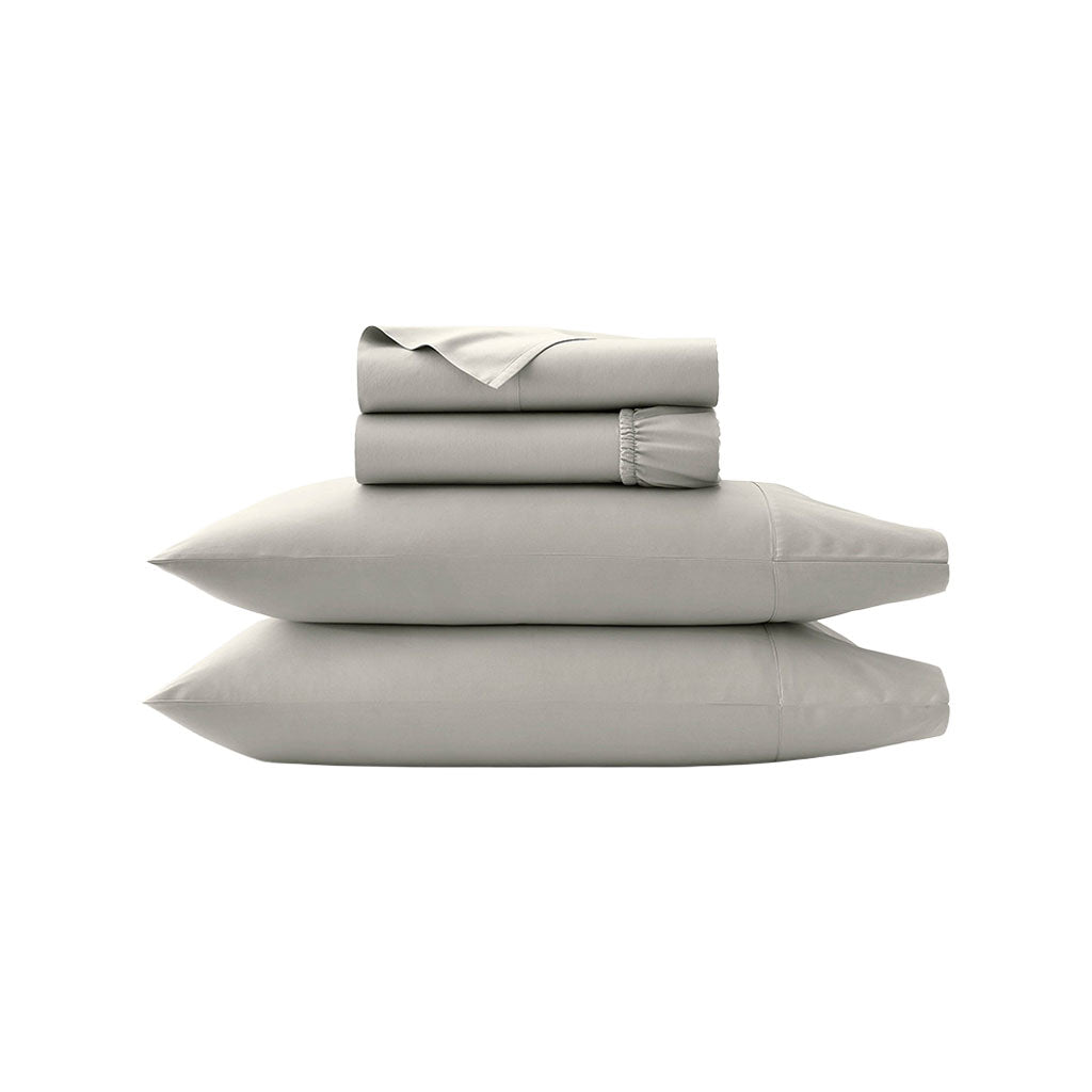Percale Hemmed Sheet Set in Pewter