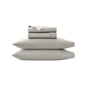 Percale Hemmed Sheet Set in Pewter